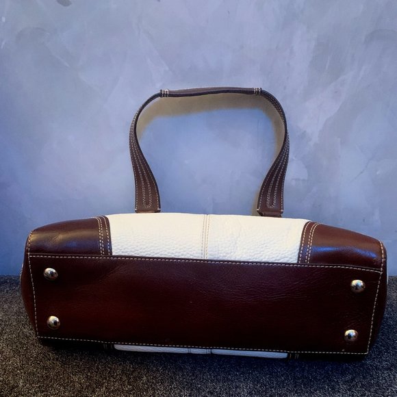  F13961 Hamilton Pebble Leather Tote Bag Off White Brown Coach Purse - Picture 4 of 16